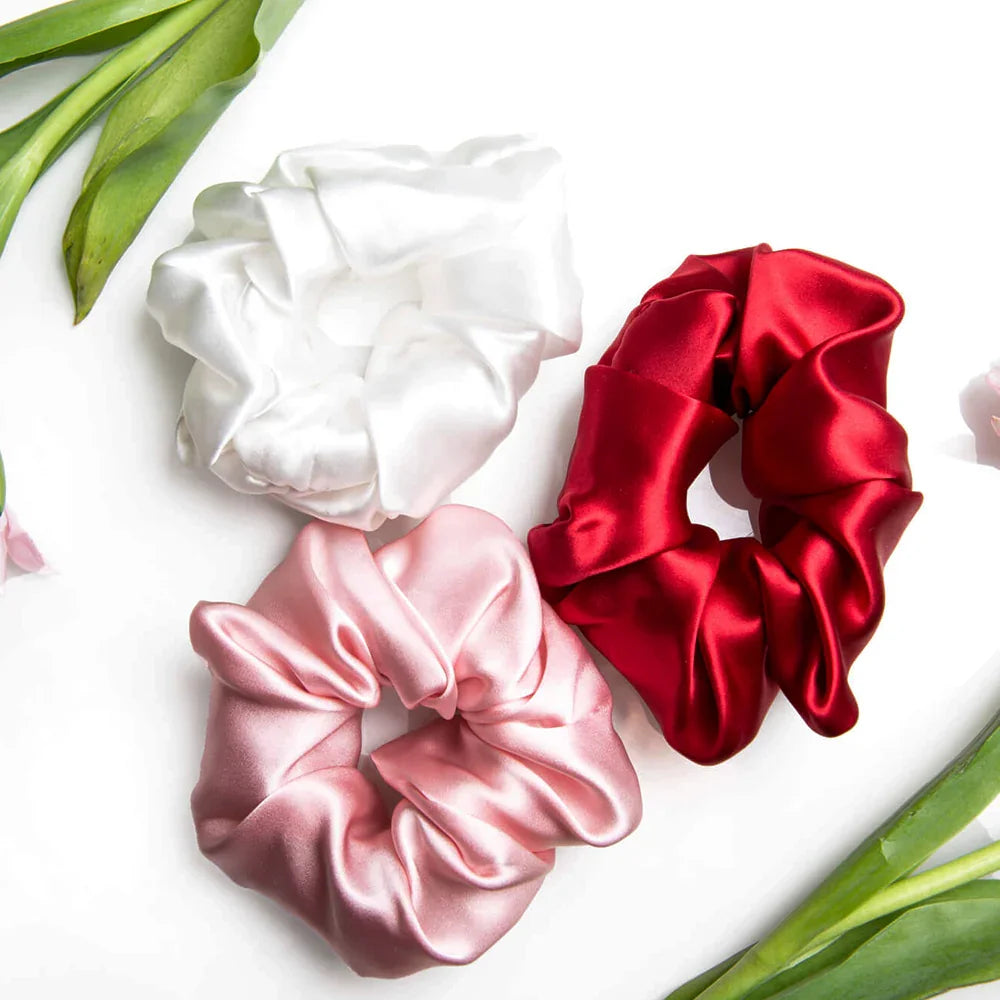 Box of 24 Handmade Silk Scrunchies